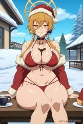 ai_generated bikini candid christmas cleavage djinn female hiya lv2_kara_cheat_datta_motoyuusha_kouho_no_mattari_isekai_life pinku pinku.ai pinkuai wallpaper