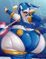 1girls ass ass_focus bbw big_ass bottom_heavy dat_ass fairy_leviathan fat_ass female female_focus huge_ass large_ass massive_ass mega_man png rear_view robot robot_girl thick_ass yummygoods