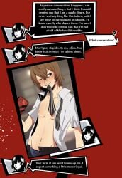 brown_hair gay goro_akechi persona_5 phone ren_amamiya sexting shirtless taking_picture text texting twink wink