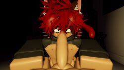 2boys 3d cat_ears cat_tail catboy cropped_hoodie dark_background fellatio femboy gay grey_hoodie multicolored_hair neko-jan nipples penis pov red_brown_hair roblox self_upload sillynekojancat spiky_hair sucking sucking_penis tagme whiskers