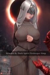 big_breasts fire_keeper see-through see-through_clothing tagme white_hair