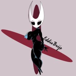 absurd_res anthro arthropod ass big_breasts big_butt black_body blue_nipples breasts eddiebrije female hi_res hollow_knight hornet_(hollow_knight) huge_breasts huge_butt hymenopteran insects looking_at_viewer nipples not_furry nude simple_background solo team_cherry thick_thighs wide_hips