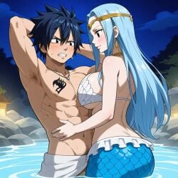 ai_generated aquarius_(fairy_tail) fairy_tail gray_fullbuster hotsprings naked night sex