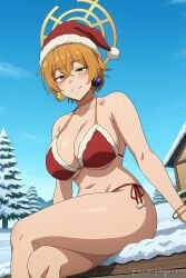 ai_generated bikini candid christmas cleavage djinn female hiya lv2_kara_cheat_datta_motoyuusha_kouho_no_mattari_isekai_life pinku pinku.ai pinkuai wallpaper