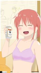 1girls alcohol bber beer_can bra can closed_eyes drunk drunk_bubble female female_only kobayashi kobayashi-san_chi_no_maidragon laugh miss_kobayashi's_dragon_maid red_hair self_upload smile solo tim_heyderich