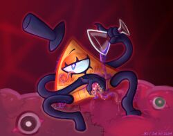 1_eye 2_eyes bill_cipher blush body_horror cuntboy demon drool drooling eyes fangs gravity_falls hat intersex looking_at_viewer male non-human open_legs open_pussy pussy pussy_with_eyes pussy_with_mouth pussy_with_teeth pussy_with_tongue saliva solo tongue tongue_out tongues tophat triangle unusual_anatomy vagina vagina_dentata vaginal_fluids vaginal_juices visible_pussy wet wine wine_glass