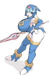 android armwear bamman big_ass big_breasts capcom clothing curvy fairy_leviathan heels helmet huge_breasts legwear mega_man mega_man_zero panties reploid robot_girl solo_female weapon