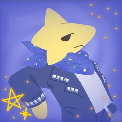 anonymous_artist anthro belt jacket leaning_back male_only moody original_character purple_background safe safe_for_work starman_(mario) stars