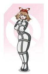 blue_eyes bondage bound female female_only femsub may_(pokemon) minimedjed open_mouth png pokemon