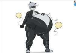 1boy adrien_agreste air_inflation balloon big_belly big_penis body_inflation bodysuit bulge cat_noir catsuit inflation inflation_fetish male male_inflation p_balloon