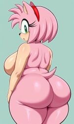 ai_generated amy_rose ass ass_focus ass_grab female female_only giant_breasts huge_ass pear-shaped_figure pixai sonic_(series) sonic_the_hedgehog_(series) wide_hips