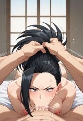 ai_generated black_hair boku_no_hero_academia inside momo_yaoyorozu my_hero_academia oral_sex uncensored