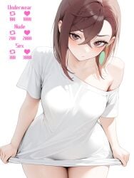 1girls ai_generated april68th ayase_momo bare_legs bending_forward bending_over big_ass breasts brown_eyes brown_hair dandadan embarrassed embarrassed_female female female_only looking_at_viewer pulling_shirt pulling_shirt_down selfie selfie_pose shirt_only short_hair slim_waist solo teenager thick thick_hips thick_thighs tight_fit wide_hips