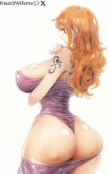 1girls ai_generated back_view big_ass big_breasts big_butt brown_eyes color curvy curvy_body curvy_female curvy_figure female female_focus female_only huge_ass huge_breasts huge_butt large_ass large_breasts large_butt long_hair nami one_piece orange_hair priestofart simple_background solo solo_female solo_focus tagme tagme_(artist) tagme_(character) tattoo tattoo_on_arm thick_thighs thin_waist white_background wide_hips