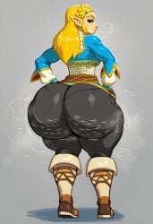 ai_generated big_ass breath_of_the_wild cellulite gigantic_ass gvukub huge_ass nintendo princess_zelda the_legend_of_zelda thick_thighs wide_hips wobbling_ass zelda_(breath_of_the_wild)