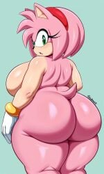 ai_generated amy_rose ass ass_focus ass_grab female female_only giant_breasts huge_ass pear-shaped_figure pixai sonic_(series) sonic_the_hedgehog_(series) wide_hips