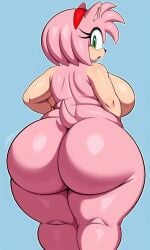 ai_generated amy_rose ass ass_focus ass_grab female female_only giant_breasts huge_ass pear-shaped_figure pixai sonic_(series) sonic_the_hedgehog_(series) wide_hips