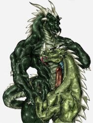 2001 anthro circumcised circumcision_scar dragon duo erection genital_scar genitals hand_holding headpat horn humanoid_genitalia humanoid_penis licking male male/male muscle_worship muscular mythological_creature mythological_scalie mythology penis petting scalie scar simple_background sudonym tail teeth third-party_edit tongue tongue_out white_background worship