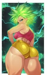 1girls anime ass big_ass big_butt breasts clothed clothed_female dragon_ball dragon_ball_super drakk_art female female_focus female_only fusion fusion_character green_hair green_hair_female kefla kefla_(dragon_ball) light-skinned_female light_skin manga saiyan saiyan_girl thick_thighs thighs universe_6 universe_6_girls