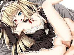 blonde_hair blush boku_wa_tomodachi_ga_sukunai censored female haryuu_(poetto) hasegawa_kobato heterochromia lolita_hairband nipples sex spread_legs tied_hair twintails vaginal_penetration