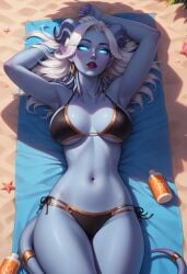 ai ai_generated bikini cptndunsel draenei sunbathing tagme voluptuous warcraft world_of_warcraft