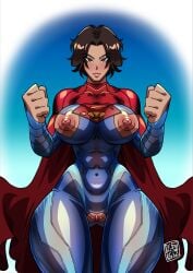 1girls 2d 2d_(artwork) 2d_artwork abs actress alien alien_girl alien_humanoid alternate_version_available artist_name big_areola big_ass big_breasts big_nipples brown_eyes brown_hair cape celebrity child_bearing_hips cleavage clenched_fist clenched_fists clenched_hand clenched_hands clothed clothed_female clothing clothing_cutout costume crotch_cutout cutout dc dc_comics female female_focus female_only front_view fully_clothed heart_cutout hourglass_figure huge_areolae huge_ass huge_breasts huge_nipples kara_zor-el kryptonian large_areolae large_ass large_breasts large_nipples light-skinned_female light_skin looking_at_viewer navel partially_clothed sasha_calle see-through see-through_clothes see-through_clothing short_hair simple_background skin_tight skindentation skinsuit solo solo_female solo_focus supergirl supergirl_(sasha_calle) superheroine thick_thighs tight_clothes tight_clothing tight_fit tojyo voluptuous voluptuous_female watermark wide_hips