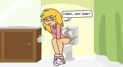 animatedjames blonde_hair blush bottomless closed_eyes defecating defecation fart farting farts hailey_flower high_school_student implied_scat long_hair no_panties original pajamas s scat sitting_on_toilet student teen teen_girl teenage teenage_girl teenager tenuousoddity_(artist) toilet young