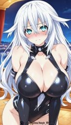 1girls accurate_art_style aegis_elysium ai_art ai_generated black_heart black_heart_(neptunia) black_lingerie blue_eyes blush blushing_at_viewer bra breasts city cityscape cleavage dress female female_focus gem hair_ornament hairpin headpiece highleg highleg_leotard highres holding huge_breasts indoors jewelry large_breasts leaning_forward leotard lingerie long_hair looking_at_viewer navel neptunia_(series) night night_sky noire_(neptunia) party_dress patreon_username shy smile solo solo_focus standing starry_sky stars sweat sweatdrop thick thick_breasts thick_thighs thighhighs thighs tiara turtleneck_leotard undressing very_long_hair white_hair window windows