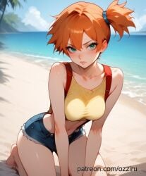 ai_generated beach female kasumi_(pokemon) kasumi_(pokemon) nintendo ozziru pokemon