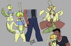 2_toes 3_fingers 4_arms absurd_res andromorph andromorph/male andromorph_on_human antennae_(anatomy) anthro arthropod arthropod_abdomen azaan_(wayesh) balls blush bodily_fluids bottomwear bra brown_body closed_eyes clothed clothed_andromorph clothed_anthro clothed_human clothed_male clothing collar crop_top crossdressing daniel_(wayesh) denim denim_bottomwear denim_clothing diamond_pupils dominant dominant_human dominant_male duo exhibitionism exoskeleton eyelashes feet femboy fingers floating_hearts full_nelson genitals green_body green_exoskeleton green_sclera hi_res holding_leash holding_object human human_on_anthro humanoid_genitalia humanoid_penis humiliation insects intersex intersex/male intersex_on_human interspecies jeans kissing_cheek leash leashed_andromorph leashed_collar looking_back male mammal mandibles mantis microskirt midriff miniskirt multi_arm multi_limb multicolored_body multicolored_exoskeleton nervous no_panties no_underwear nude_human nude_male pants penetration penile penile_penetration penis penis_in_pussy public public_humiliation pupils purple_pupils pussy raised_bottomwear raised_clothing raised_skirt sex shirt signature size_difference skimpy skirt standing submissive submissive_andromorph submissive_anthro submissive_intersex sweat toes topwear two_tone_body two_tone_exoskeleton underwear vaginal_penetration walking wayesh yellow_body yellow_exoskeleton