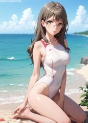 1girls 2d ai_generated areolae arm_up armpit armpits bare_arms big_breasts breasts chest cleavage curvy curvy_figure cute cute_face detailed eyelashes eyeshadow female female_only fit fit_female focus futaba_rio glasses hair high_quality large_breasts legs light-skinned_female light_brown_hair light_skin lips lipstick long_hair looking_at_viewer makeup mascara nero100 outdoors outside pale-skinned_female pale_skin perky_breasts posing seductive seductive_look seishun_buta_yarou_wa_bunny_girl_senpai_no_yume_wo_minai stable_diffusion swimsuit swimwear tagme thighs thin_waist