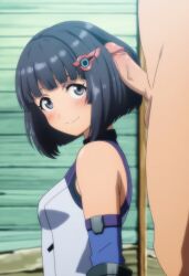 ai_generated black_hair bob_cut clothed_female_nude_male hairclip hairjob lin_lee_koo novelai xenoblade_(series) xenoblade_chronicles_x