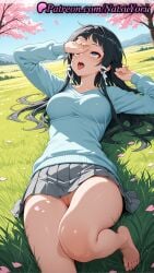 1girls 2025 ahe_gao ai ai_assisted ai_generated anime anime_style artist_name asada_shino asian bangs bare_legs barefoot black_hair blue_eyes blue_shirt blue_sky blue_sweater blush bottomless breasts bust busty cherry_blossoms cleft_of_venus collarbone day falling_petals feet female female_focus female_only foot_fetish foot_out_of_frame grass grey_skirt hair_ribbon hentai hi_res high_quality high_resolution highres knee_up labia labia_majora large_breasts legs long_hair long_sleeves lying medium_breasts miniskirt natsuyoru no_panties nopan on_back on_grass on_ground open_mouth outdoors patreon petals pleated_skirt pussy ribbon rolling_eyes school_uniform sinon skirt sky solo solo_female stable_diffusion sweater sword_art_online sword_art_online_alicization teeth thighs toenails toes tongue tongue_out tree uncensored upper_teeth_only upskirt vagina voluptuous voluptuous_female white_ribbon