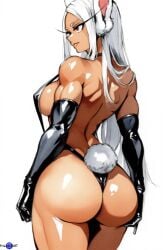 1girls ai_generated areola_slip arms_behind_back big_ass big_breasts big_butt boku_no_hero_academia brown_skin bunny_ears bunny_tail busty color female female_only from_behind gloves huge_ass huge_butt large_ass large_breasts large_butt long_hair miruko muscular_arms muscular_female my_hero_academia priestofart rumi_usagiyama simple_background slingshot_swimsuit solo solo_female tagme tagme_(artist) tagme_(character) thick_thighs watercolor_(artwork) watermark white_background white_hair wide_hips