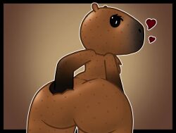 anthro anthro_female brown_body brown_fur capybara capybara_ears ears eyes female female_only fur furry heart hearts_around_head huge_ass huge_booty huge_butt tagme thick_female