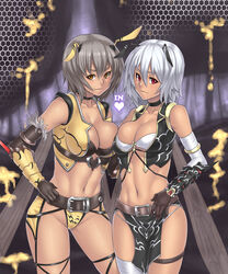 <3 bee female female_only grey_hair honey houtengeki red_eyes silver_hair tagme wasp white_hair yellow_eyes