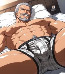 ai_generated aimenpics bulge clothing daddy dilf male male_only monkey_d_garp one_piece solo_male