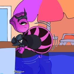 absorption_vore belly belly_bulge bikini breast_expansion breasts digestion female_pred hyper hyper_belly nec'rose_(pvz) plants_vs_zombies pool pred pvz rose_(pvz) struggling_prey vore vore_belly vorock