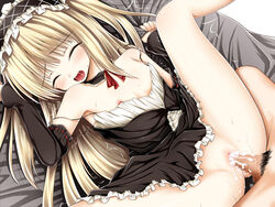 blonde_hair blush boku_wa_tomodachi_ga_sukunai censored closed_eyes cum cum_in_pussy female haryuu_(poetto) hasegawa_kobato lolita_hairband nipples open_mouth sex spread_legs tied_hair twintails vaginal_penetration