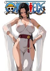 ai ai_generated big big_breasts black_hair boa_hancock breasts chest clothing female female_only heisel_ai one_piece school_uniform sexy