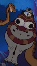 animated bbw belly belly_button bellybutton big_belly big_breasts breasts cleavage curvy fat female fernier furry huge_breasts hypnosis iamaneagle_(artist) kaa kaa_(jungle_book) male navel nipples original outletdraws overweight scalie tagme the_jungle_book thick_thighs video wide_hips