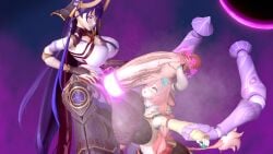 futa_on_female futaflux futanari genshin_impact raiden_shogun_(magatsu_mitake_narukami_no_mikoto) varesa_(genshin_impact)
