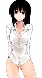 black_eyes black_hair blush cosaten female looking_at_viewer pointy_chin school_rumble school_uniform suou_mikoto sweatdrop