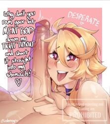 1boy 1girls big_penis cock_hungry desperate desperate_for_sex english_text erect_penis erection female hard_on horny horny_female isabelle_(buskhusker) isabongos large_penis male penis size_talk tagme text veiny_penis