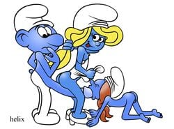 blue_skin fellatio helix oral sassette smurfette tagme the_smurfs