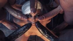 1girls 3d 5boys asymmetrical_hair being_a_dik big_penis blowbang dark-skinned_male dark_skin female gangbang green_eyes group group_sex interracial kissing_penis light-skinned_female light-skinned_male light_skin lockhear male netorare ntr nude penis punk_girl quinn_(being_a_dik) shaved_side smile smiling_at_viewer solo_female surrounded_by_penises veiny_penis white_hair