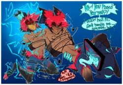 2boys alastor_(hazbin_hotel) bileshroom bondage bondage_harness dominant dominant_male domination electrocution electrostimulation gay gay_domination gay_male gay_sex hazbin_hotel licking licking_penis long_tongue maledom malesub omorashi peeing submissive submissive_male urine vox_(hazbin_hotel) yaoi