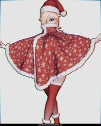 1girls 4:5 animated ass blonde_female blonde_hair blue_eyes breasts christmas cowl female hair hair_over_one_eye hat hips lips mario_(series) nintendo no_sound princess_rosalina rushzilla shorter_than_10_seconds stockings thighs turntable_(animation) vertical_video video