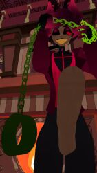 alastor_(hazbin_hotel) antlers balls big_penis chain_leash chains closed_eyes cock dick espeeyy gay hazbin_hotel monocle penis red_hair smiling solo solo_male vrchat vrchat_avatar vrchat_media vrchat_model