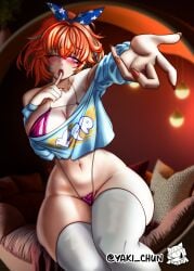 1980s_fashion aerobics blush breasts cleavage colored_inner_hair earrings female flying_sweatdrops green_highlights highleg highleg_leotard hololive hololive_english hololive_myth hoop_earrings jewelry kfp large_breasts leggings leotard looking_at_viewer maro2ki3 multicolored_hair official_alternate_costume orange_hair pantyhose pink_leggings pink_pantyhose print_leotard purple_eyes purple_leggings reflective_clothes simple_background smile solo sweat tagme takanashi_kiara takanashi_kiara_(fever_night) two-tone_hair virtual_youtuber